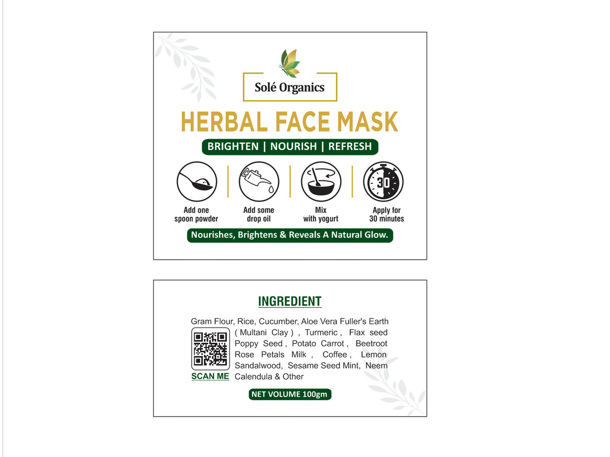 Herbal Face Mask & Glow Oil by Sole Organics