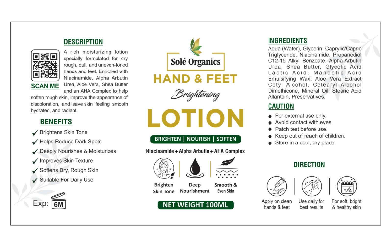 Brightening Hand & Foot Lotion by Sole Organics