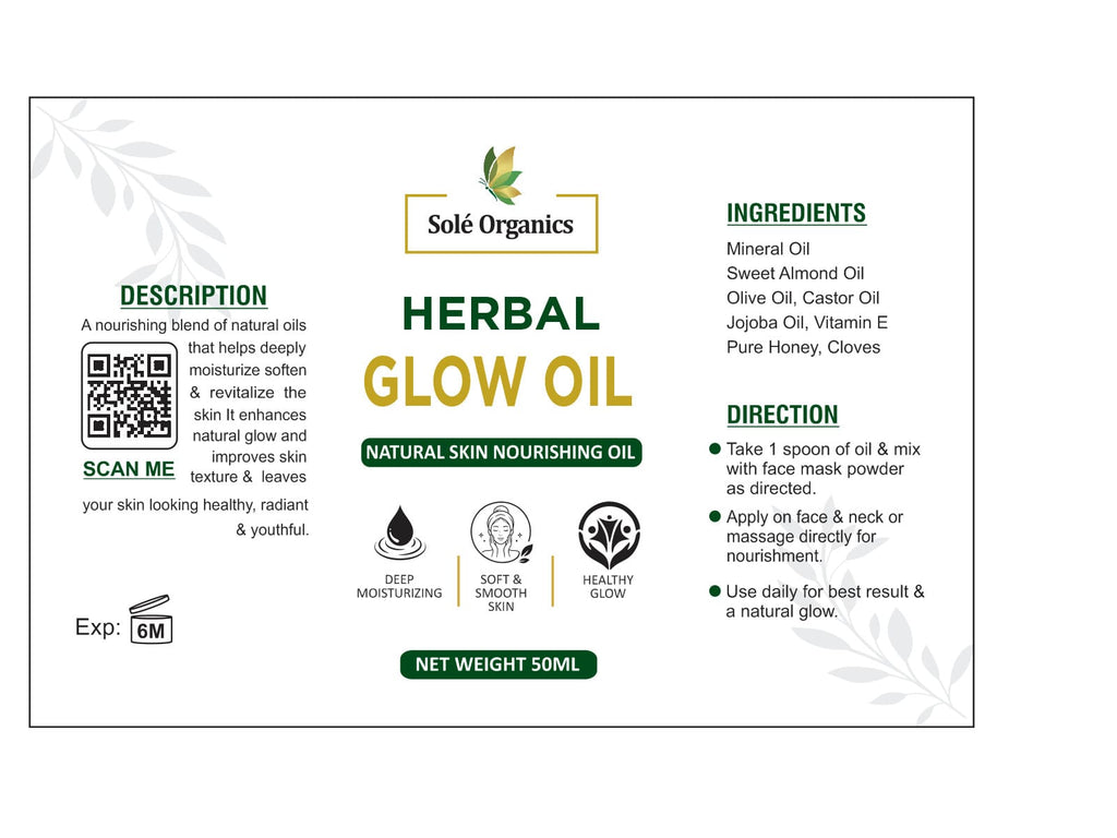 Sole Organics Herbal Glow Facial Kit | Herbal Face Mask & Glow Oil