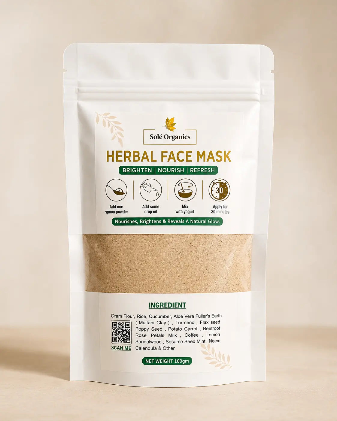 Herbal Face Mask & Glow Oil by Sole Organics