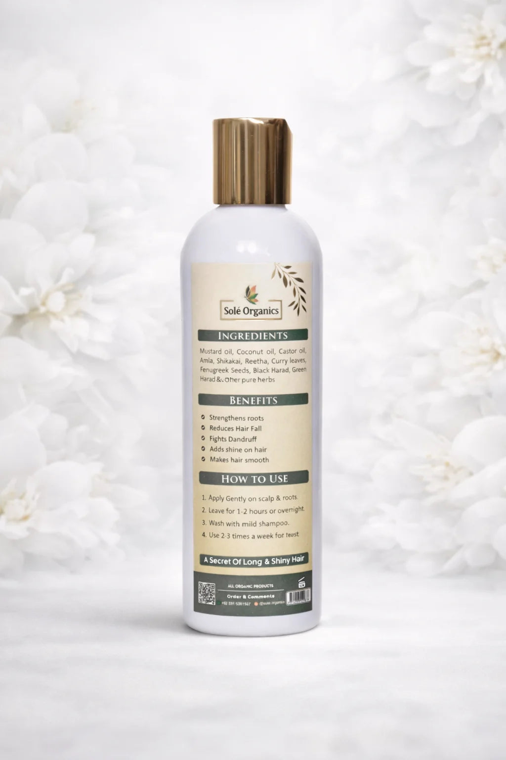Golden Hair Oil by Sole Organics for Long, Shiny & Strong Hair
