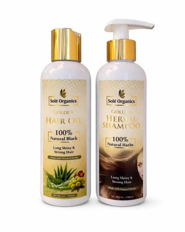 Golden Hair Oil & Golden Herbal Shampoo – Save 10% More on Combo