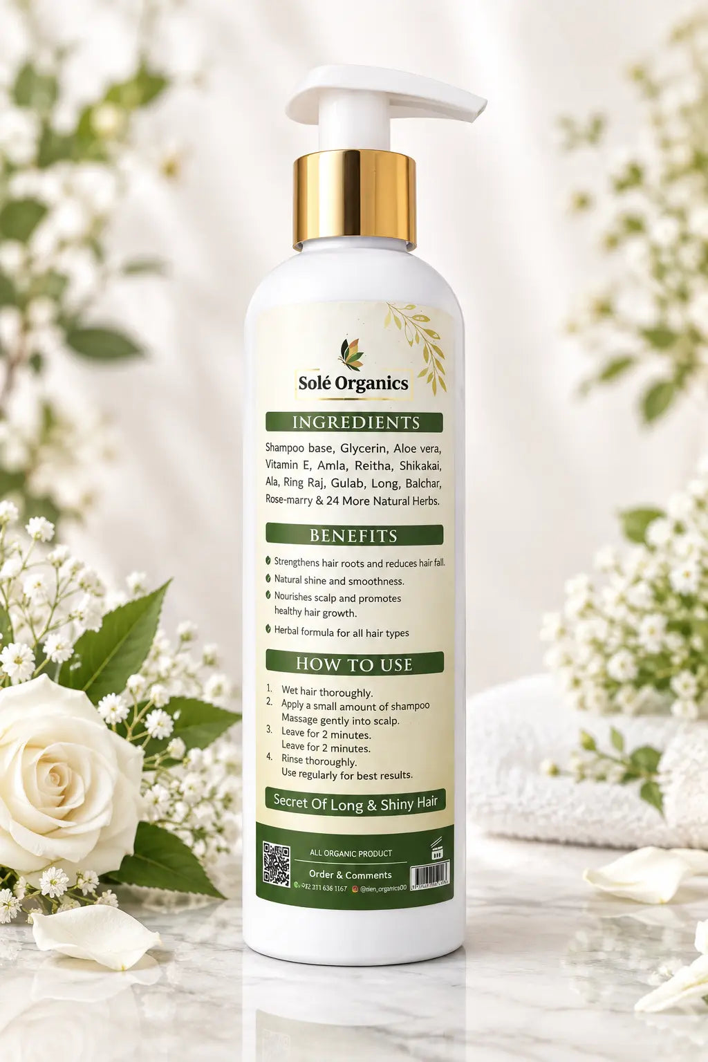 Golden Herbal Shampoo For Soft, Strong & Healthy Hair