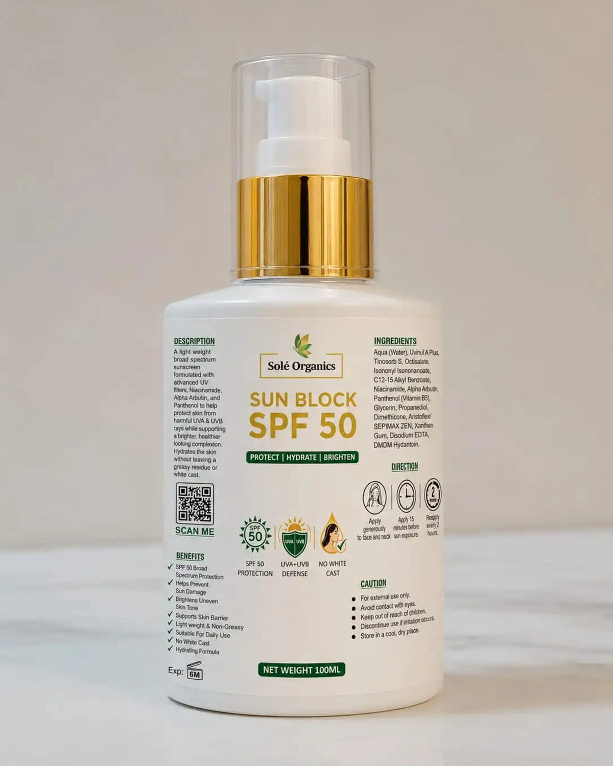 Advanced UV Defense Sunscreen SPF 50 No White Cast